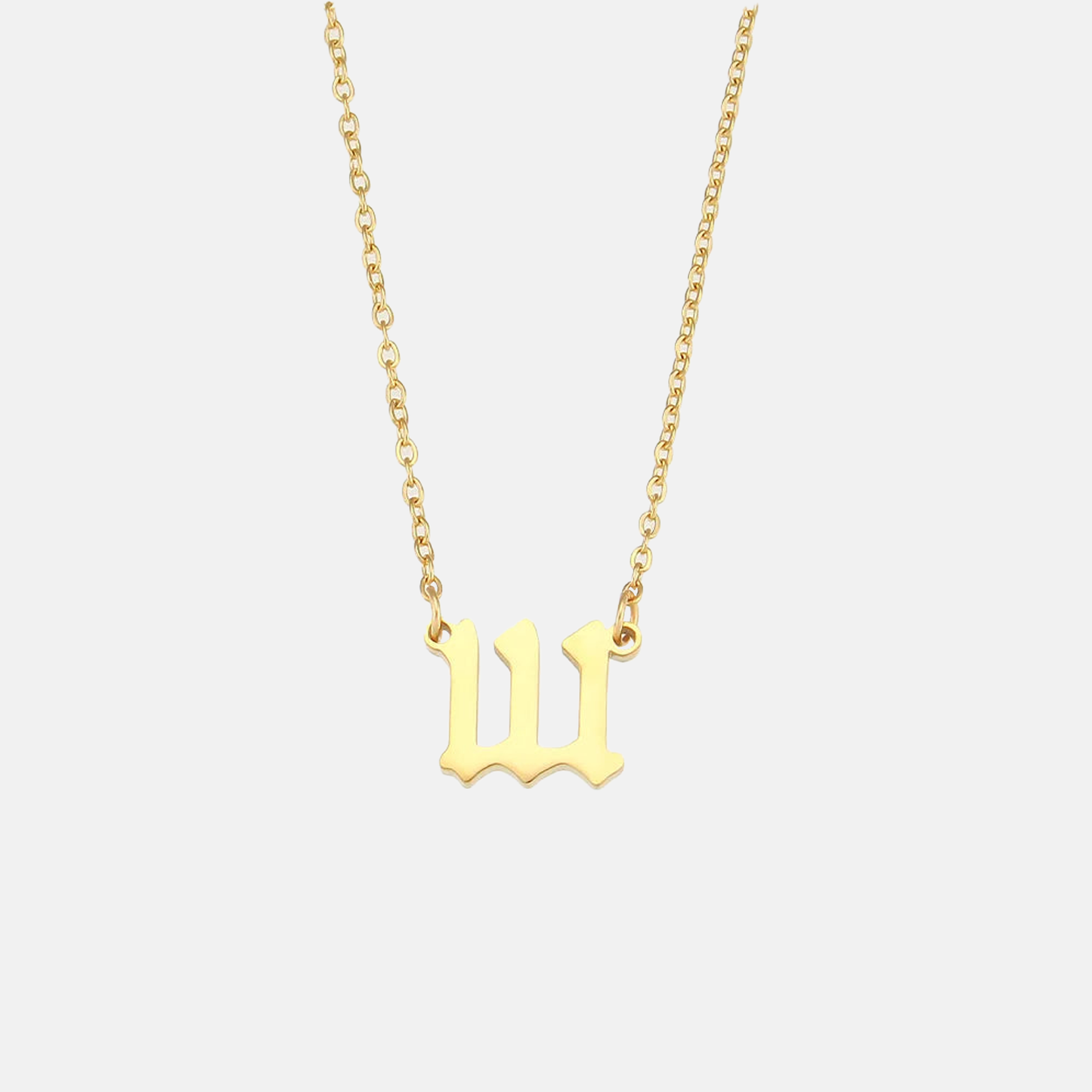 Angel Number Necklace Pendant 18k Gold Plated Stainless Steel Necklace