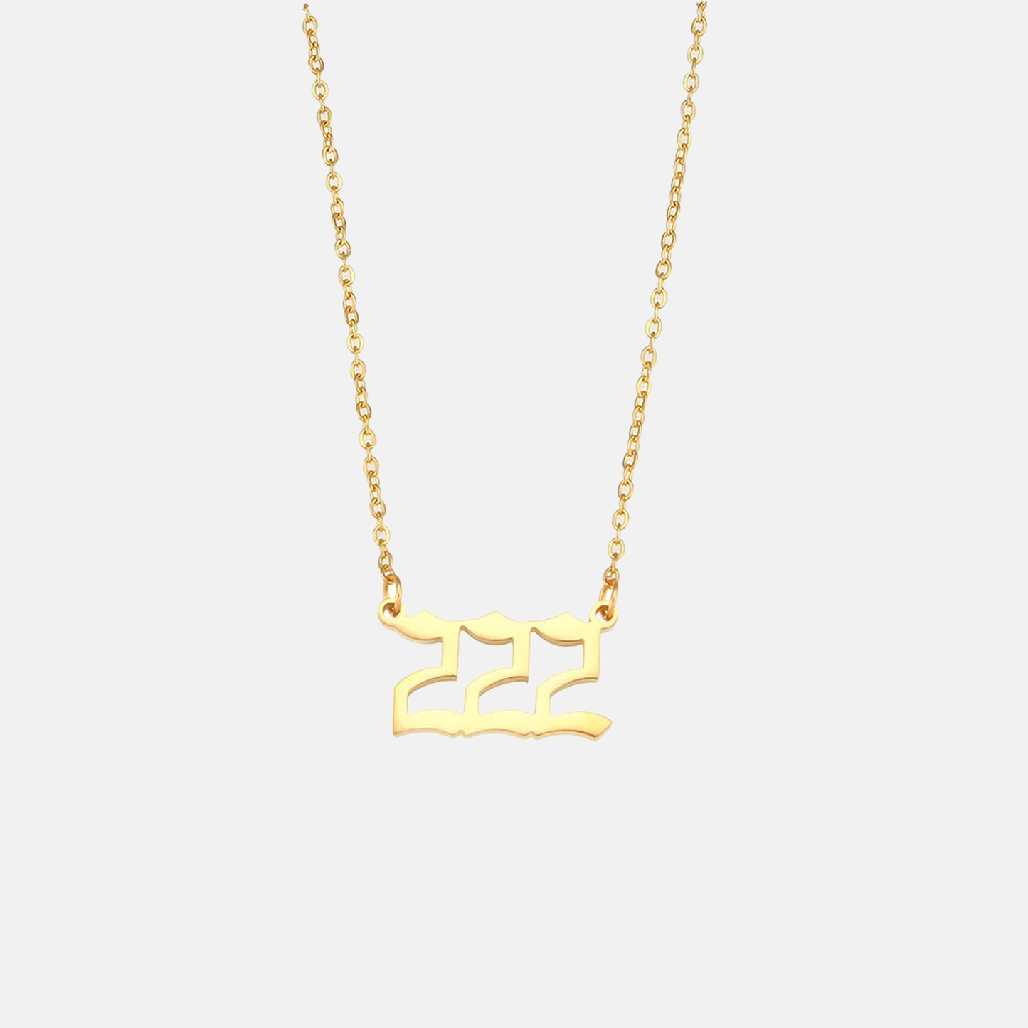 Angel Number Necklace Pendant 18k Gold Plated Stainless Steel Necklace