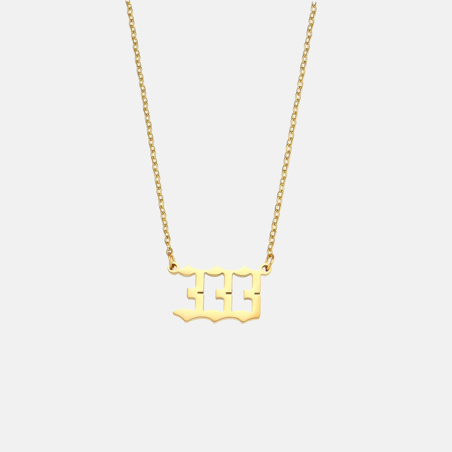 Angel Number Necklace Pendant 18k Gold Plated Stainless Steel Necklace