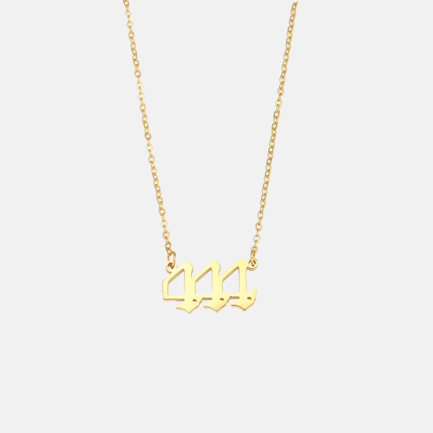 Angel Number Necklace Pendant 18k Gold Plated Stainless Steel Necklace