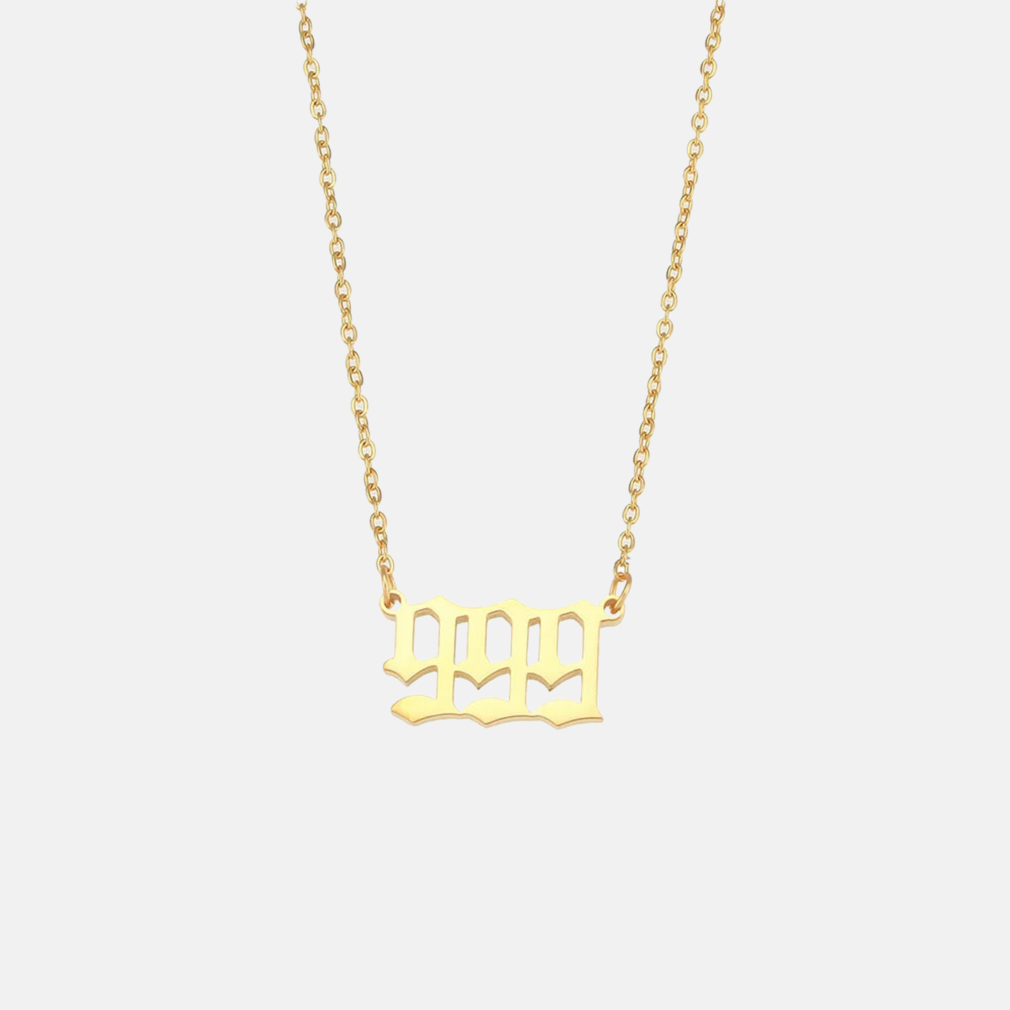 Angel Number Necklace Pendant 18k Gold Plated Stainless Steel Necklace