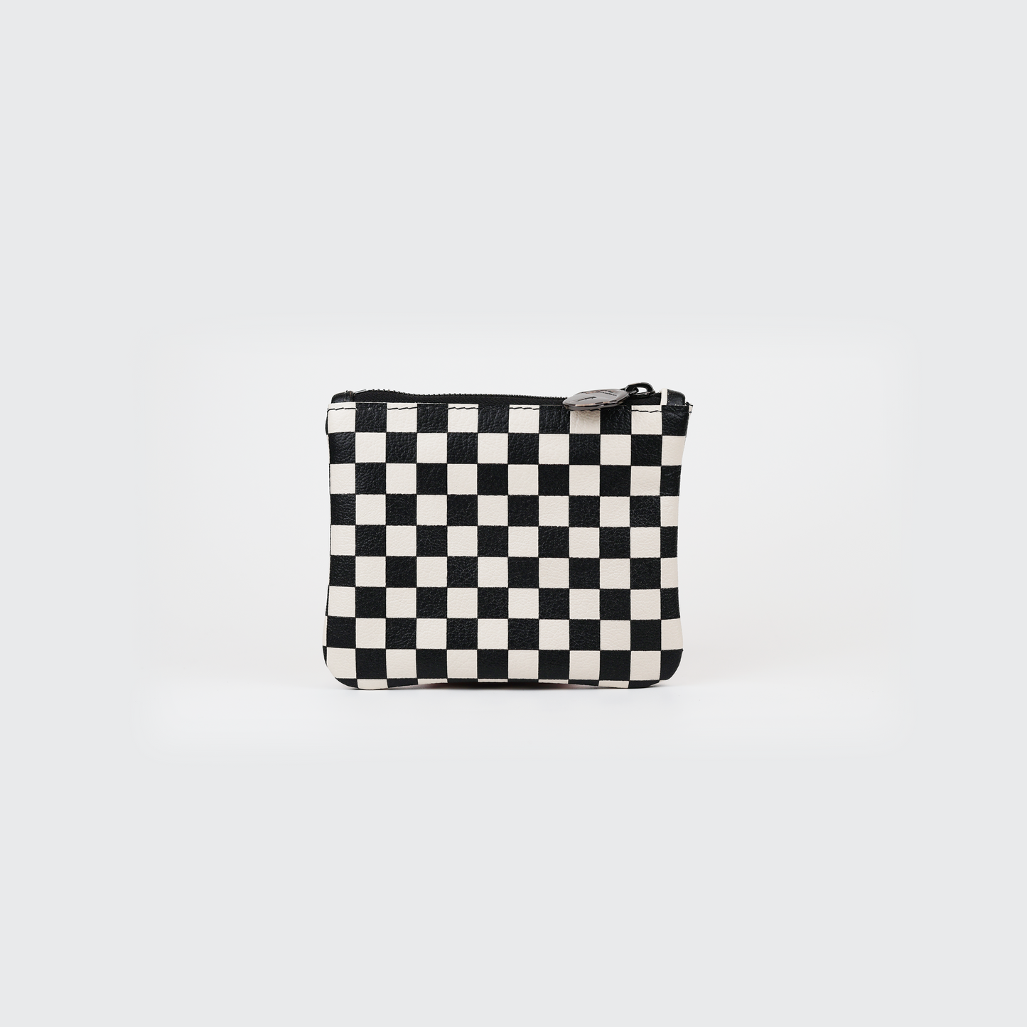 Checker Leather Coin Pouch