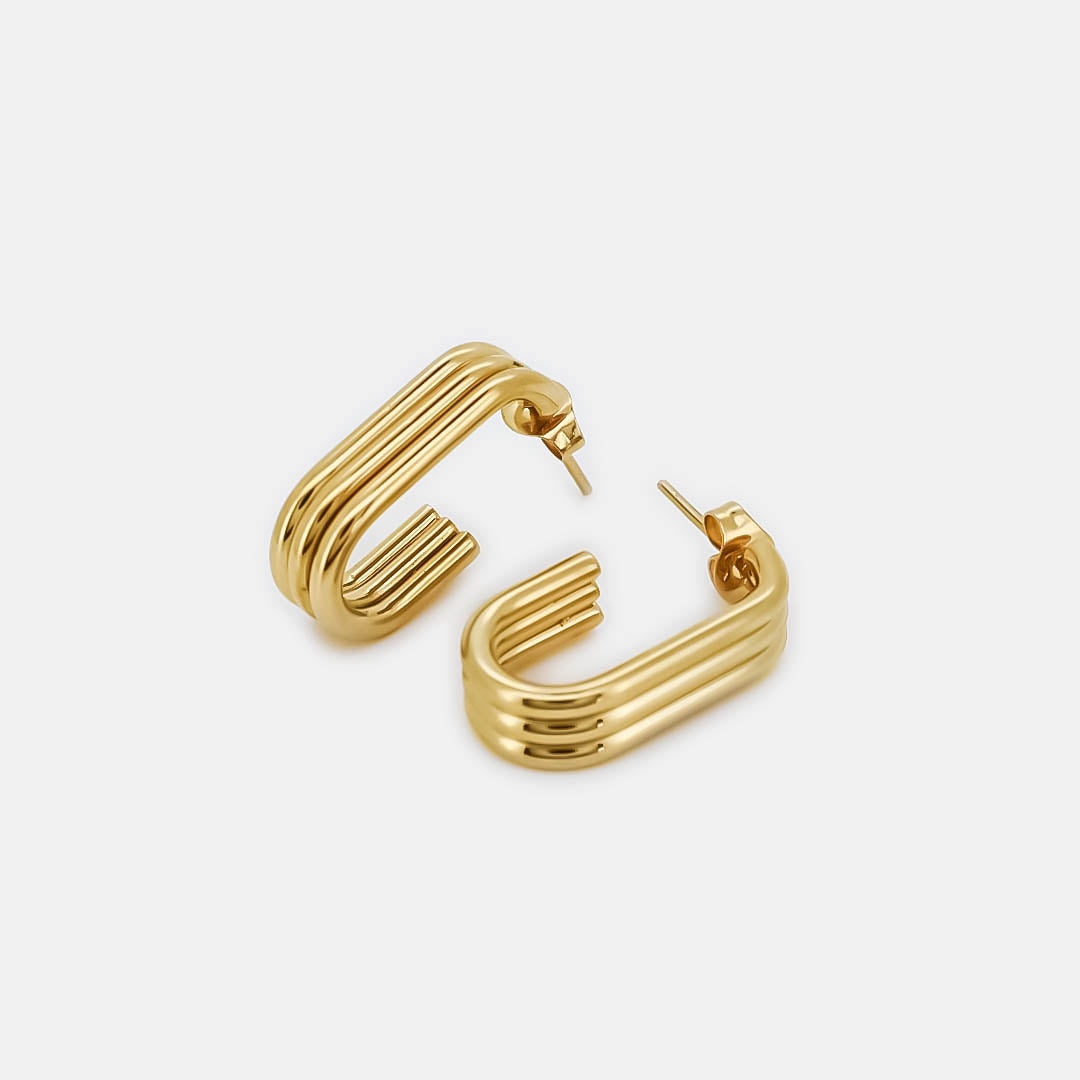 Ribbed Hoop Earrings