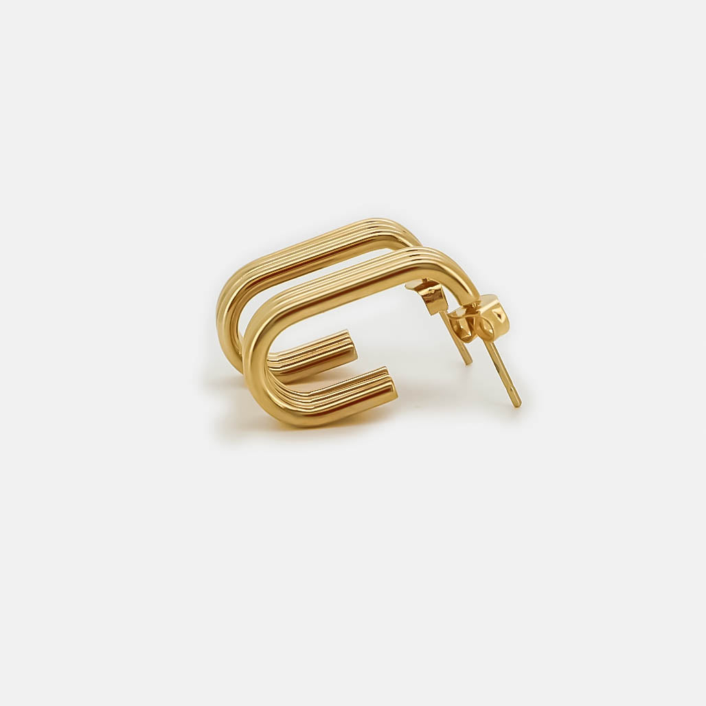 Ribbed Hoop Earrings