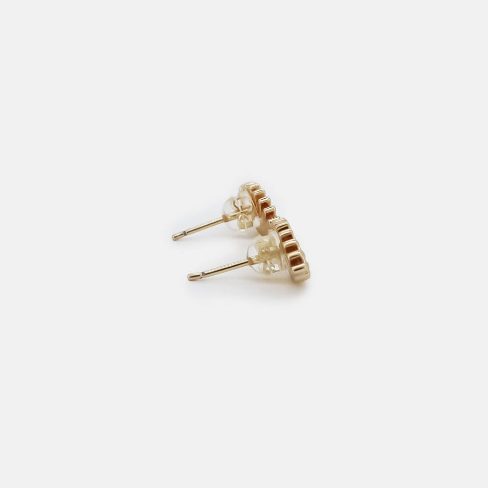 Ruby Eyes Gold Earrings