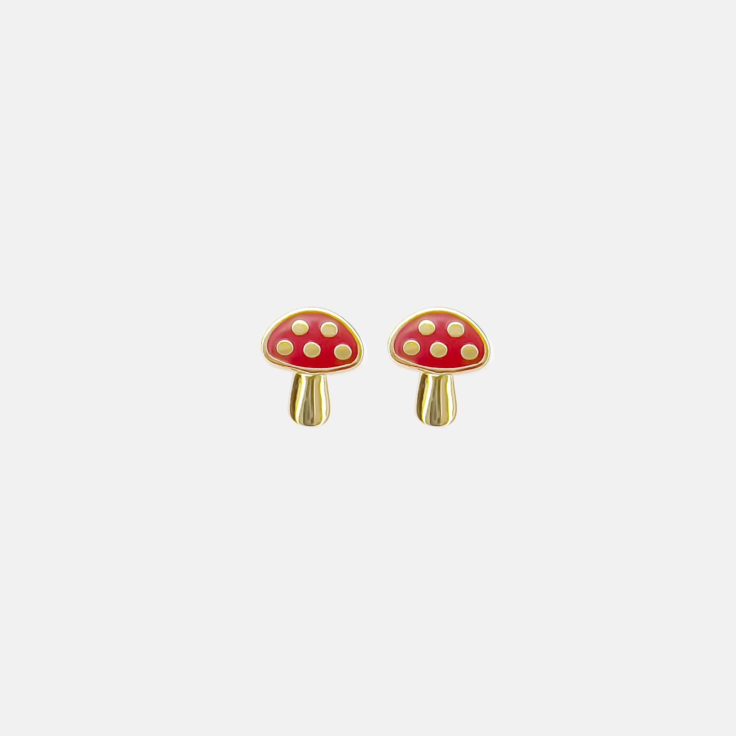 Mini Red Mushroom Earrings