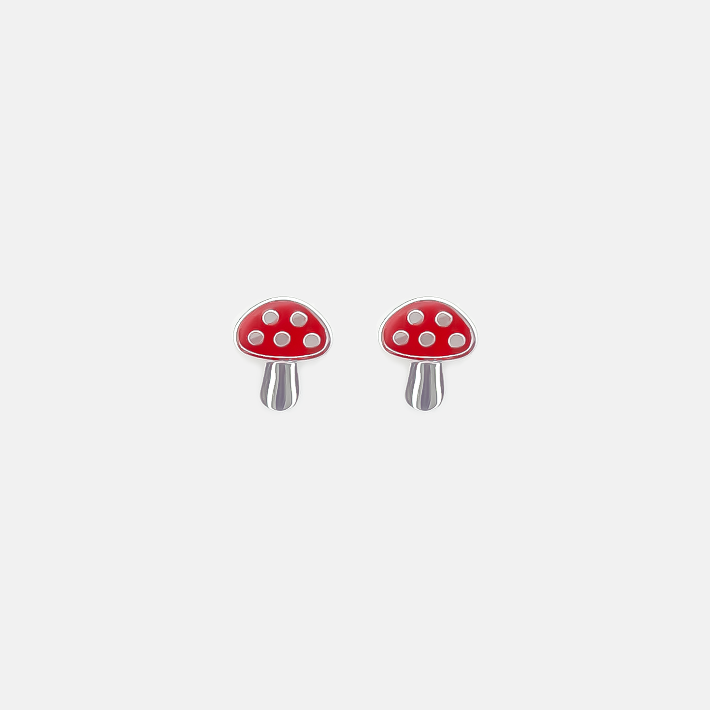 Mini Red Mushroom Earrings