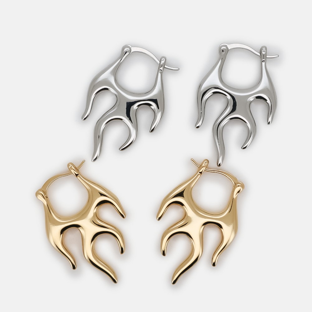 Flame Hoop Earrings