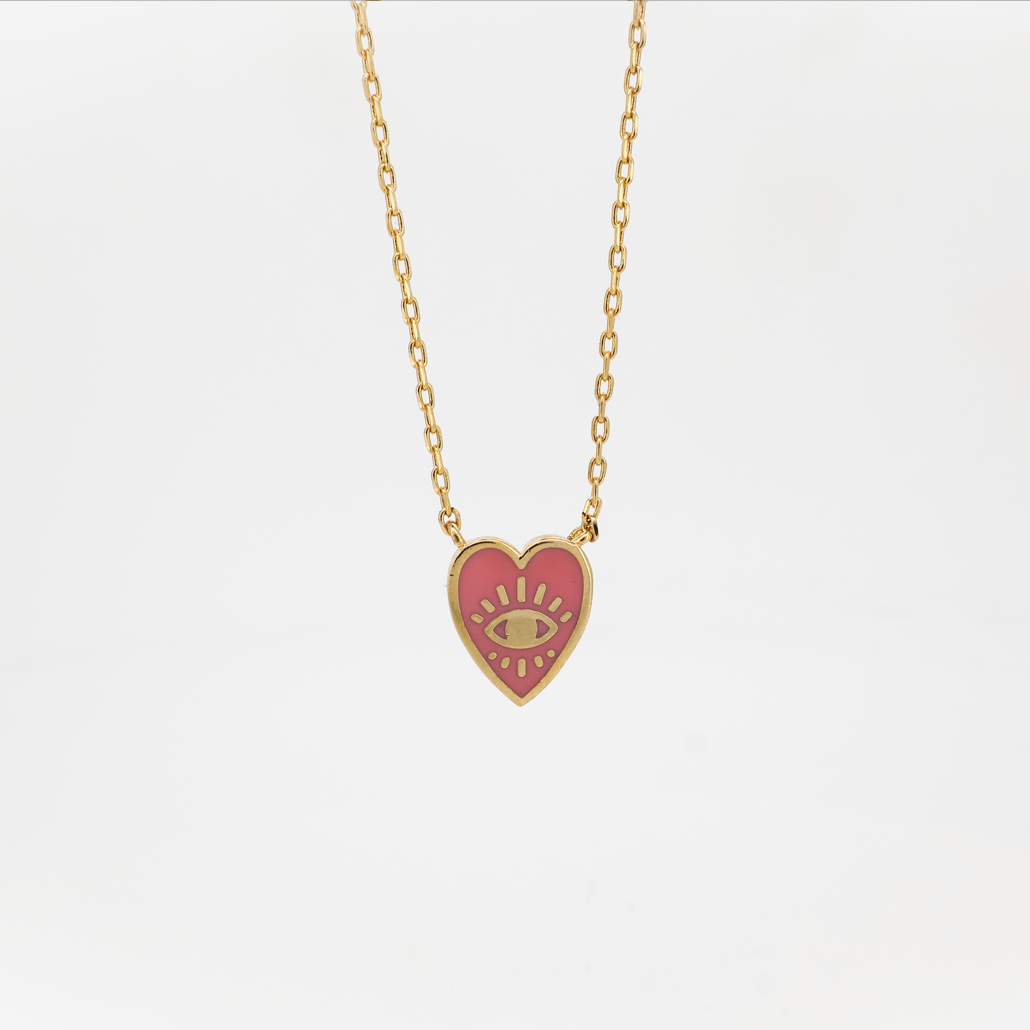 Heart Eye Charm Necklace