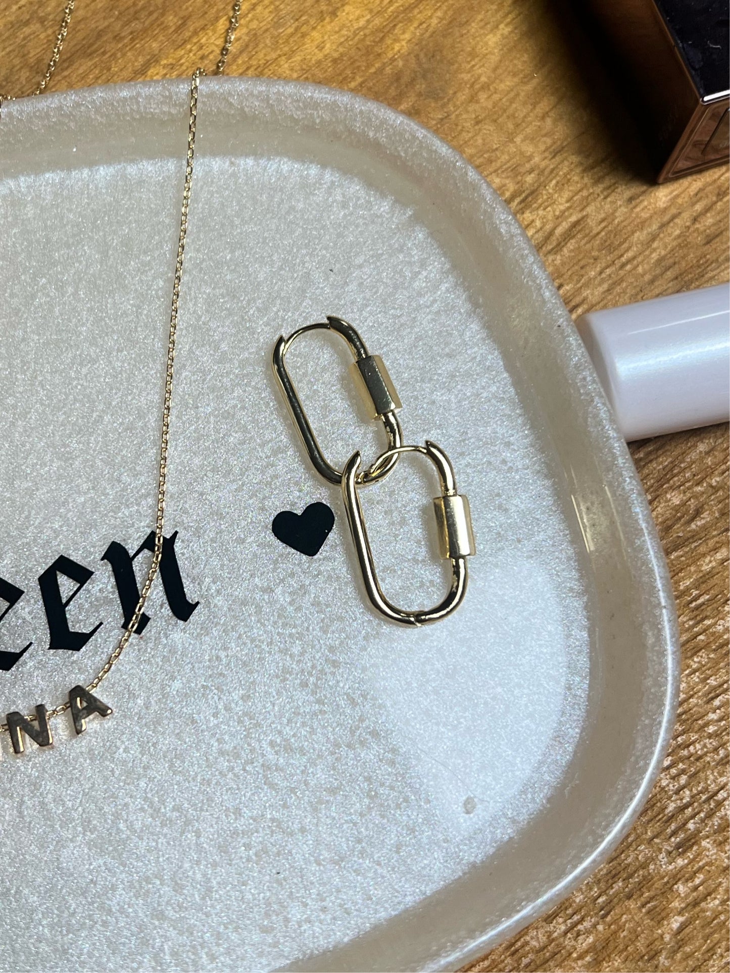 Carabiner 14k Gold dipped earrings