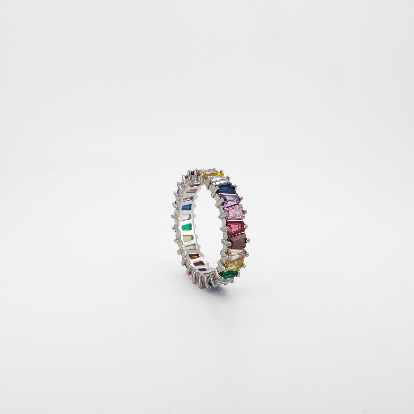 Rainbow Baguette Eternity Ring