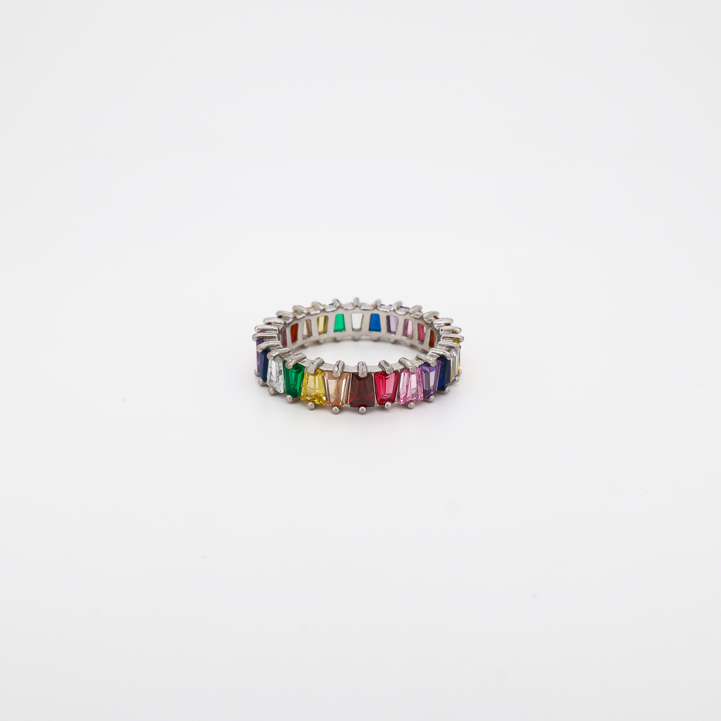 Rainbow Baguette Eternity Ring