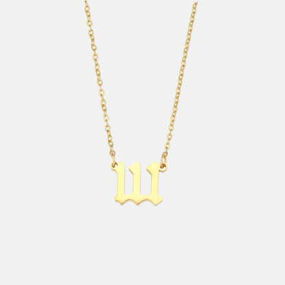 Angel Number Necklace Pendant 18k Gold Plated Stainless Steel Necklace