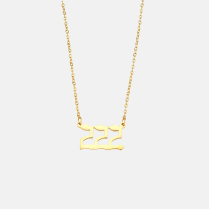Angel Number Necklace Pendant 18k Gold Plated Stainless Steel Necklace