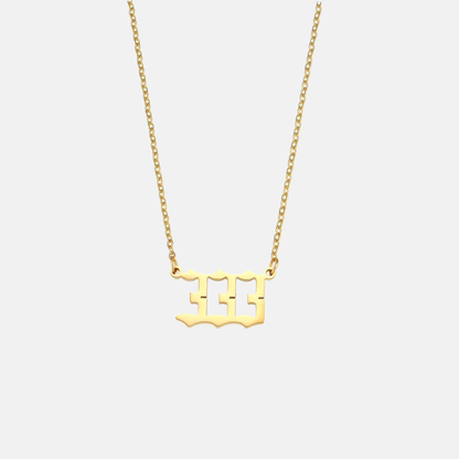 Angel Number Necklace Pendant 18k Gold Plated Stainless Steel Necklace