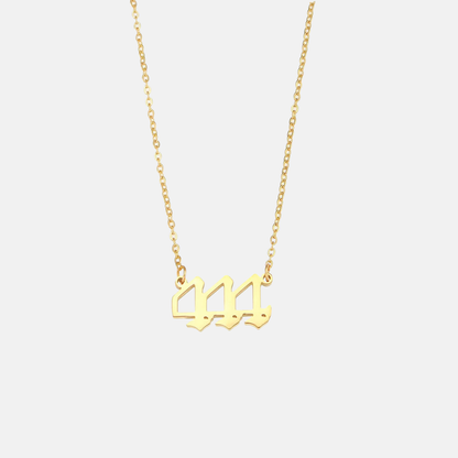 Angel Number Necklace Pendant 18k Gold Plated Stainless Steel Necklace