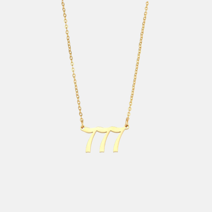 Angel Number Necklace Pendant 18k Gold Plated Stainless Steel Necklace