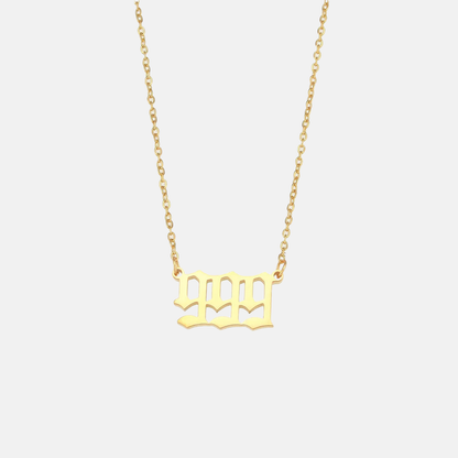 Angel Number Necklace Pendant 18k Gold Plated Stainless Steel Necklace