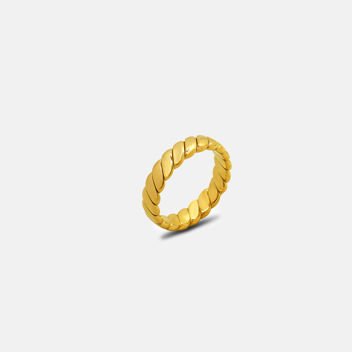 Gold braided band ring