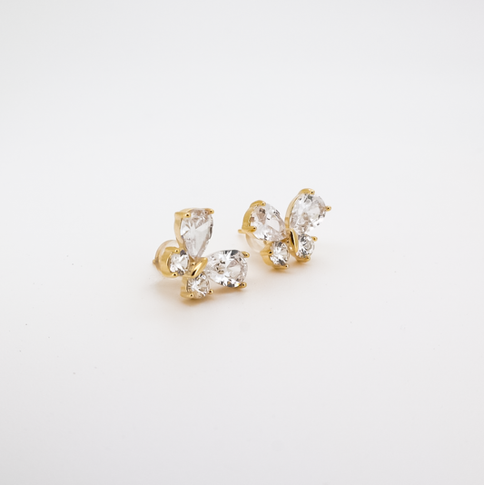 Butterfly Crystal Gold Filled Earrings