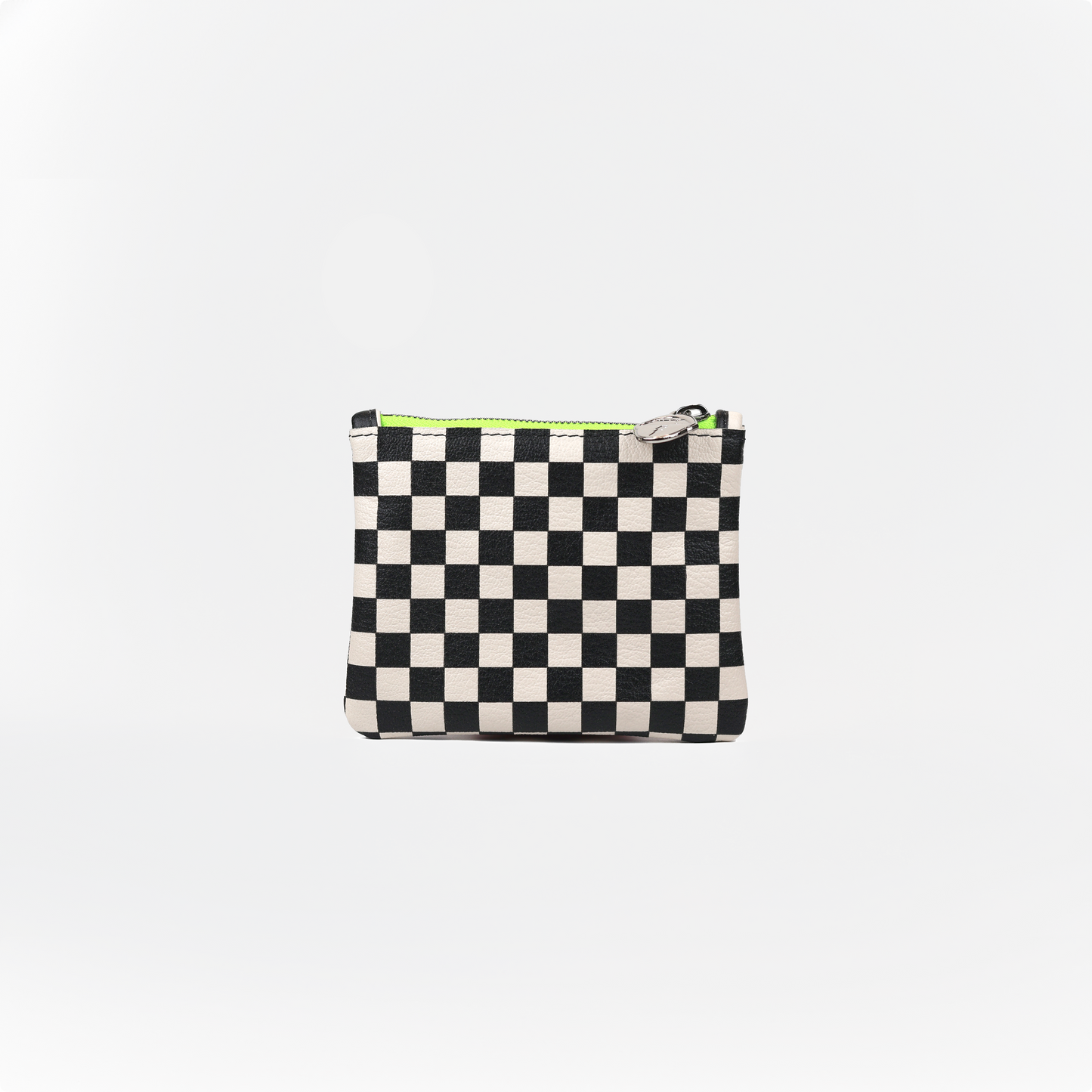 Checker Leather Coin Pouch