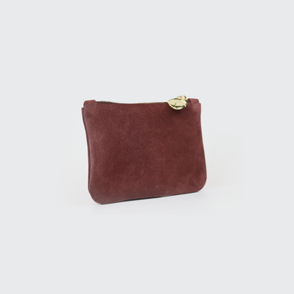 Mauve Suede Coin Pouch