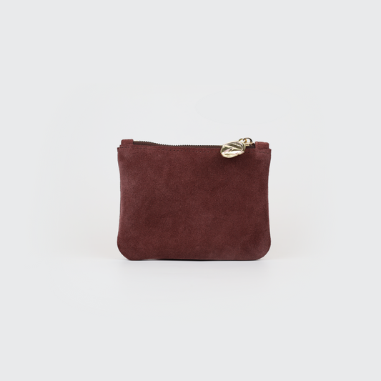 Mauve Suede Coin Pouch
