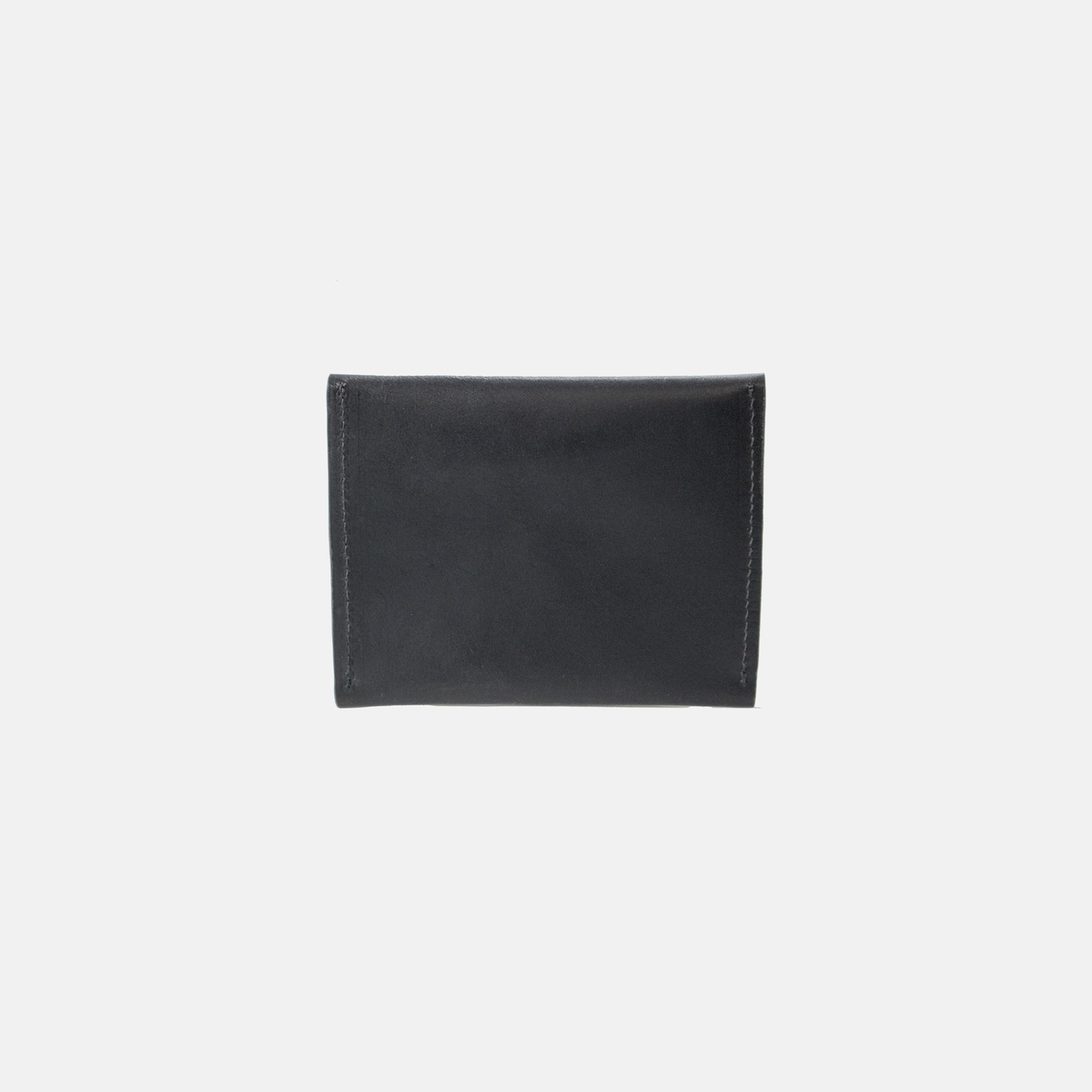 Black leather cardholder on a light gray background