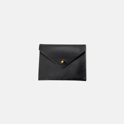 Evie Envelope Cardholder | Black Leather Wallet