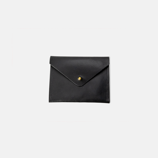 Evie Envelope Cardholder | Black Leather Wallet