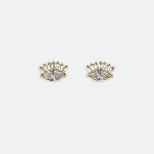 Golden Eye Stud Earrings