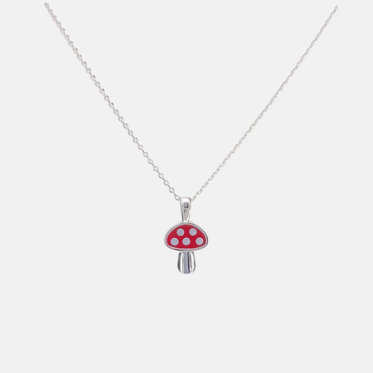 Mushroom Dainty Pendant Necklace