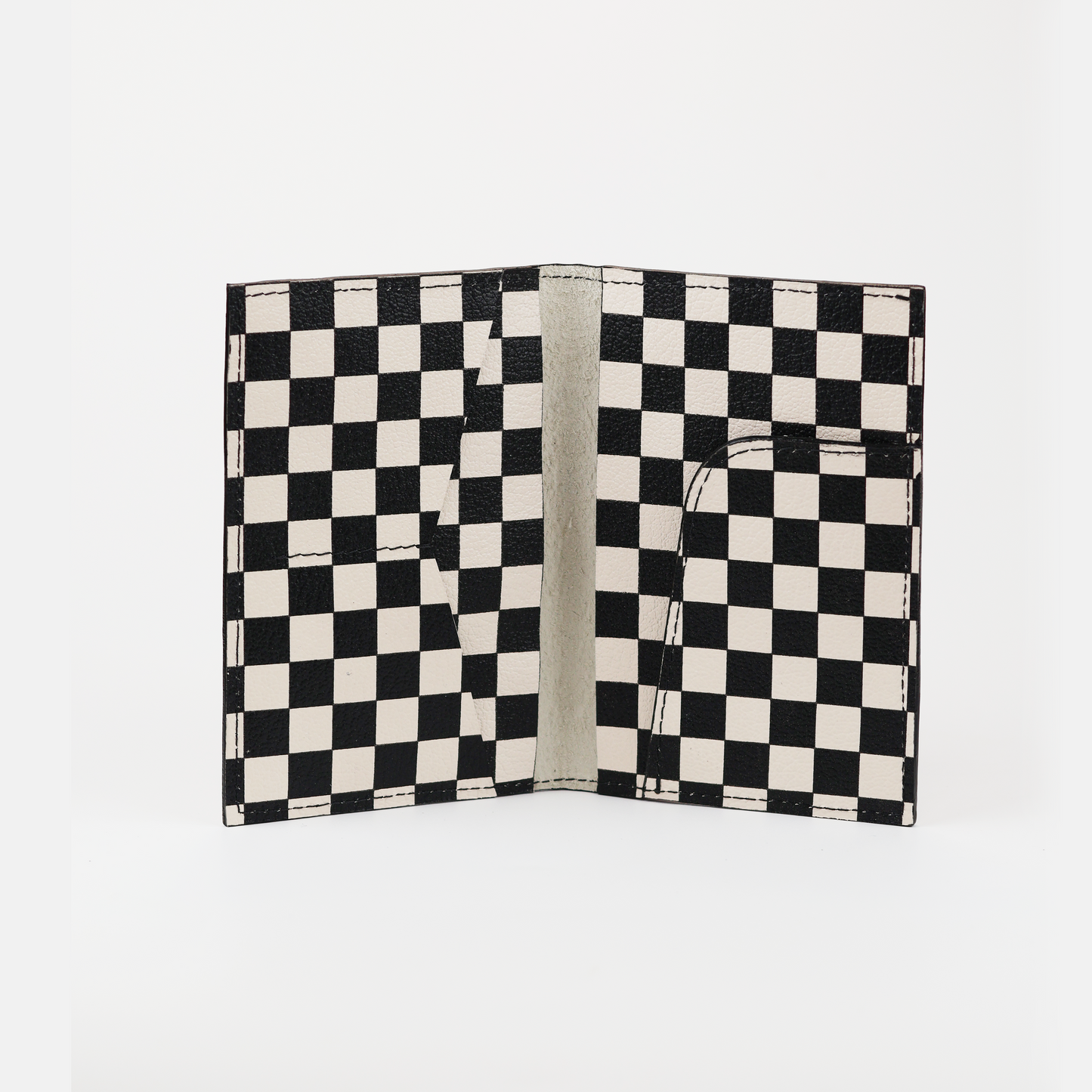 Checker Leather Passport Cover