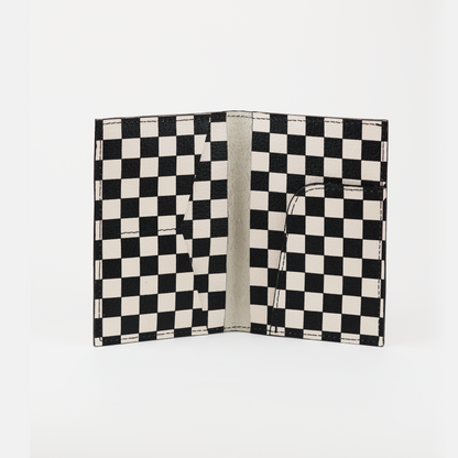 Checker Leather Passport Cover