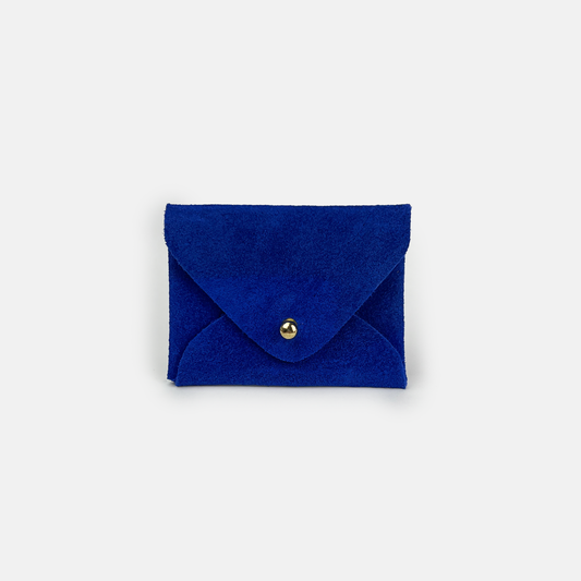 Electric Blue Suede Cardholder