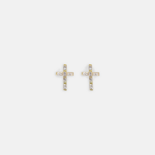 Crystalline Cross Earrings