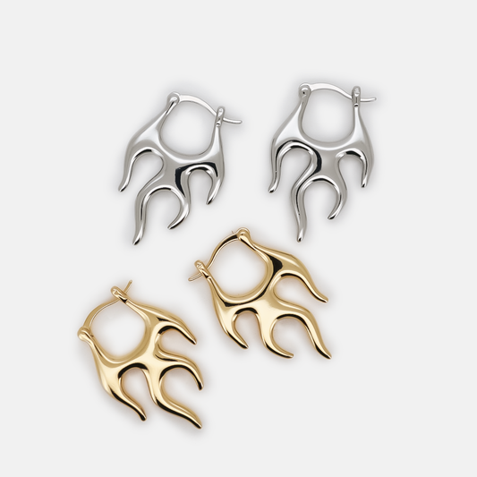 Flame Hoop Earrings