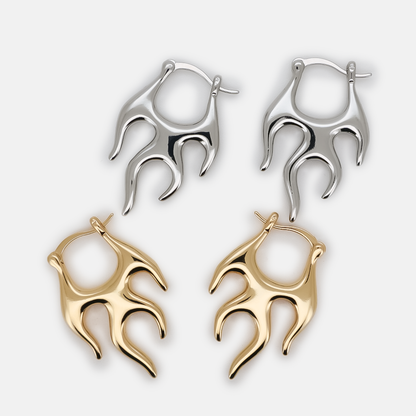 Flame Hoop Earrings
