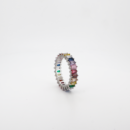 Rainbow Baguette Eternity Ring